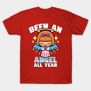 Kawaii Uwu Christmas Angel Gift For Girls T-Shirt